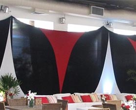 DECORAÇÃO COM LYCRA TENSIONADA