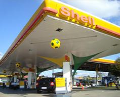 Decoração de postos de gasolina copa do mundo