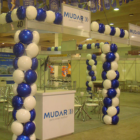 Balões Inflaveis Azul Metalizado E Branco